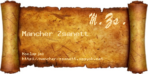Mancher Zsanett névjegykártya