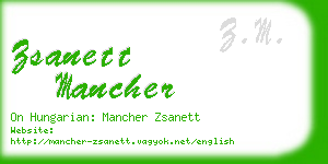 zsanett mancher business card